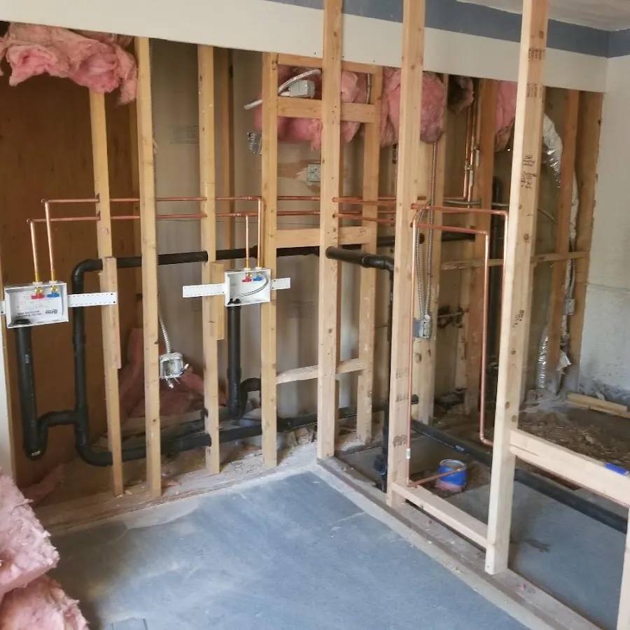 Copper pipe rough-in and plumbing installation in Keene